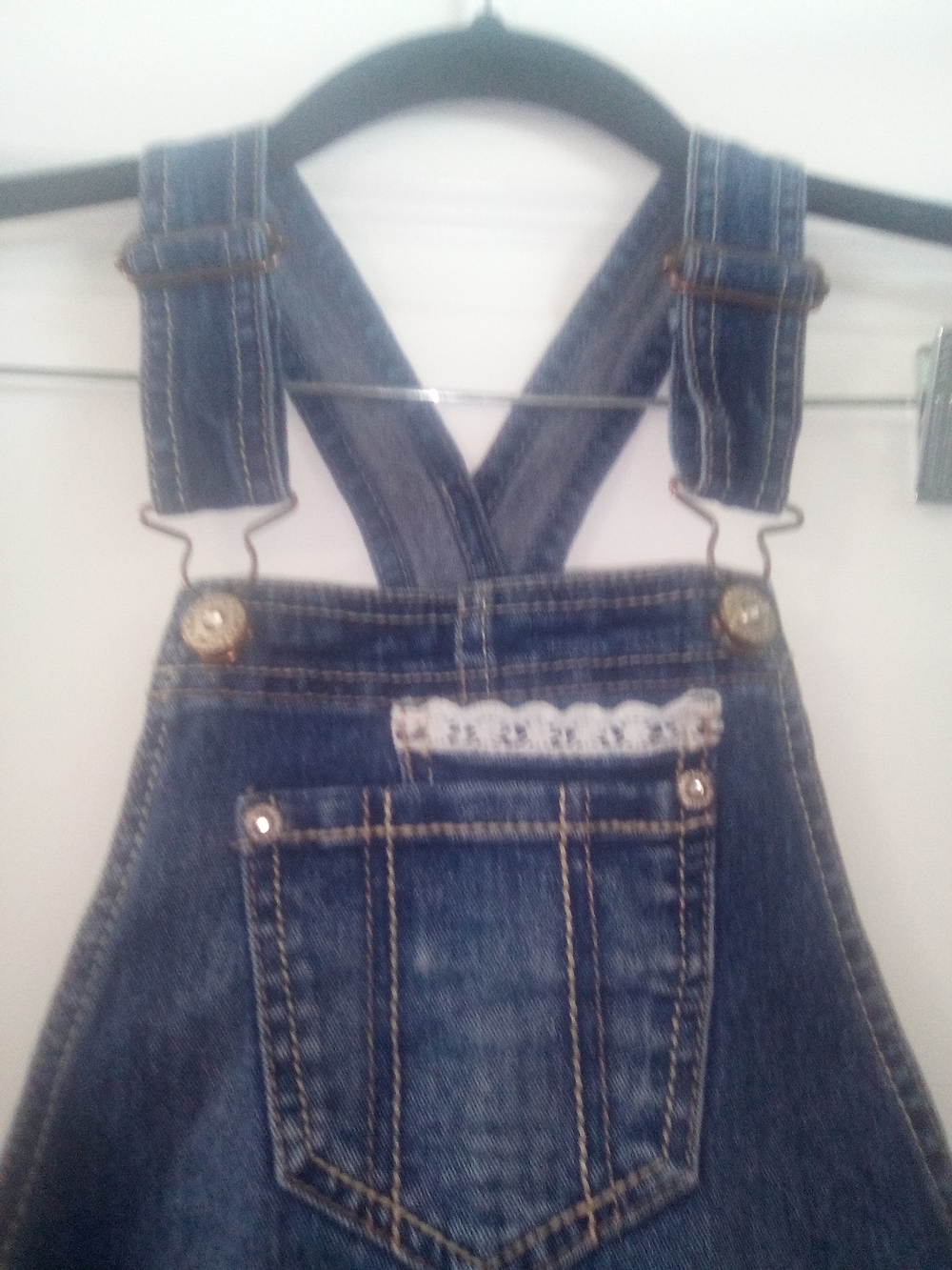 Jordache Cottagecore Coquette Boho Country Laced Trims Girls Overalls Size 6/6X - Picture 2 of 9